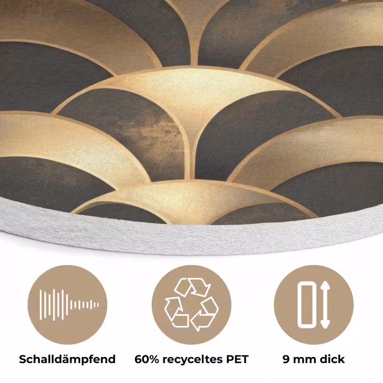 Schubben - Structuur - Goud Akoestische PET Vilt - Rond klein 838 -closeup_DE
