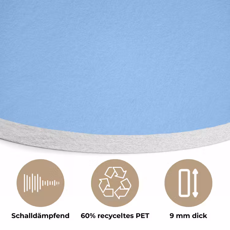 Sky - Glow - Blauw Akoestische PET Vilt - Rond klein 838 -closeup_DE