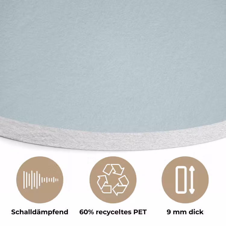 Slate - Blue - Blauw Akoestische PET Vilt - Rond klein 838 -closeup_DE