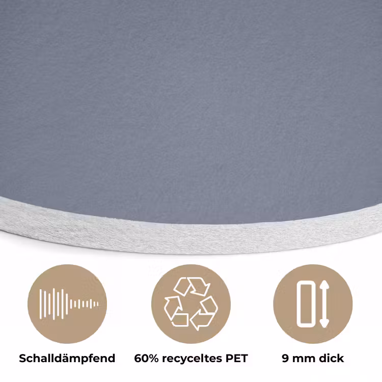 Slate - Whisper - Blauw Akoestische PET Vilt - Rond klein 838 -closeup_DE