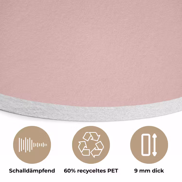 Soft - Blush - Roze Akoestische PET Vilt - Rond klein 838 -closeup_DE