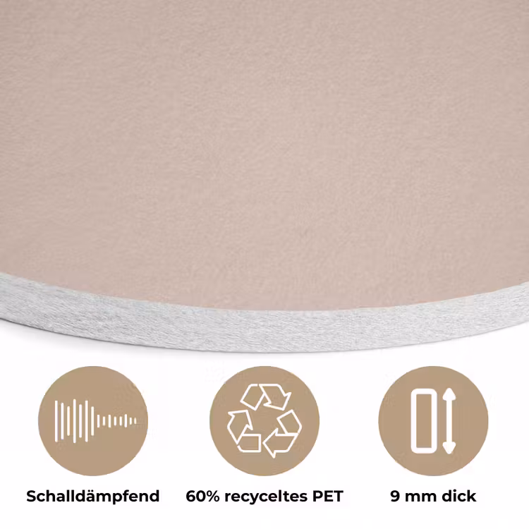 Soft - Clay - Nude Akoestische PET Vilt - Rond klein 838 -closeup_DE
