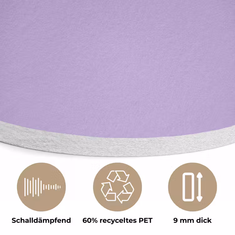 Soft - Lavender - Paars Akoestische PET Vilt - Rond klein 838 -closeup_DE