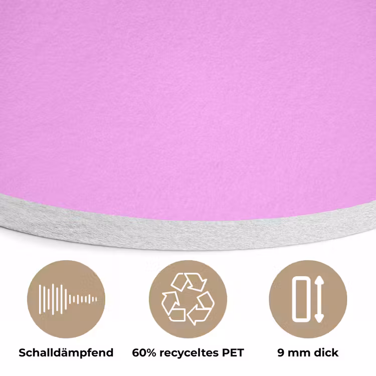 Soft - Lavender - Roze Akoestische PET Vilt - Rond klein 838 -closeup_DE