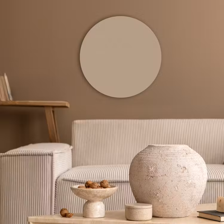 Soft - Taupe - Bruin Akoestische PET Vilt - Rond klein 838 -sfeer1