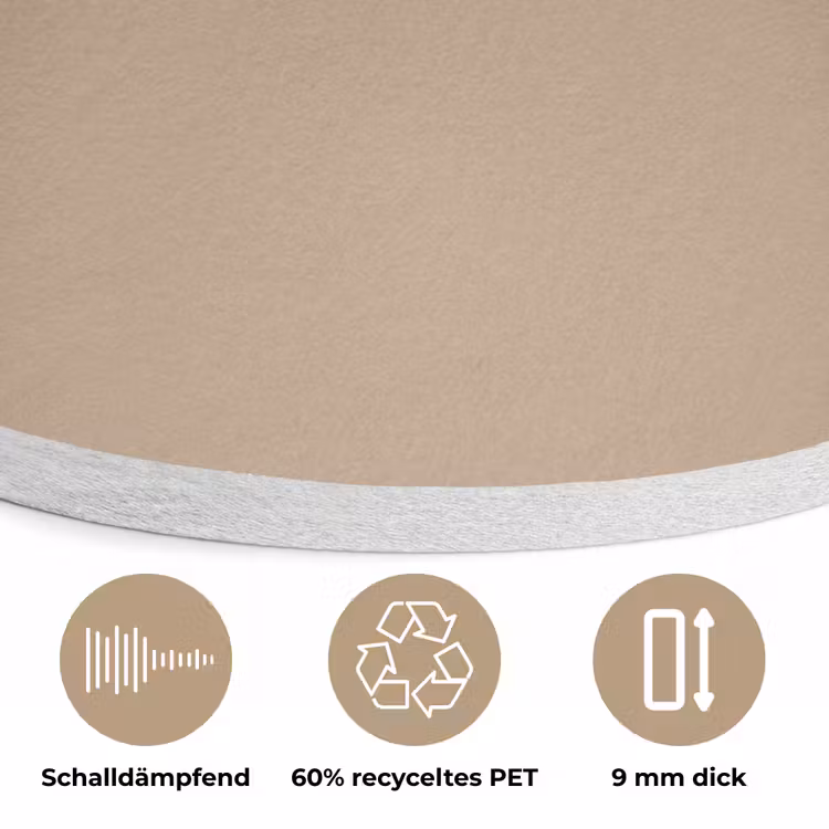Soft - Taupe - Bruin Akoestische PET Vilt - Rond klein 838 -closeup_DE