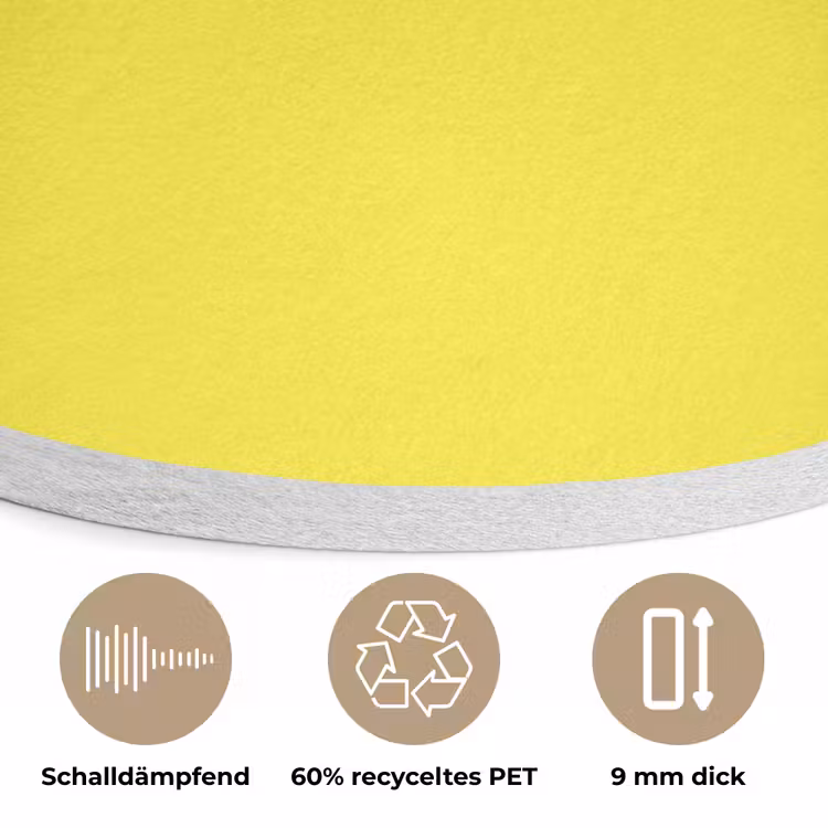 Soft - Custard - Geel Akoestische PET Vilt - Rond klein 838 -closeup_DE