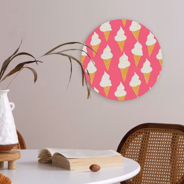 Softijs - Horentje - Roze Akoestische PET Vilt - Rond klein 838 -sfeer3