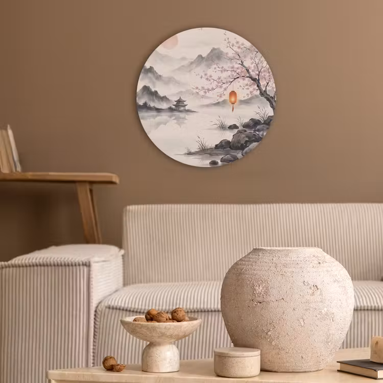 Zon - Japans - Traditioneel Akoestische PET Vilt - Rond klein -sfeer1
