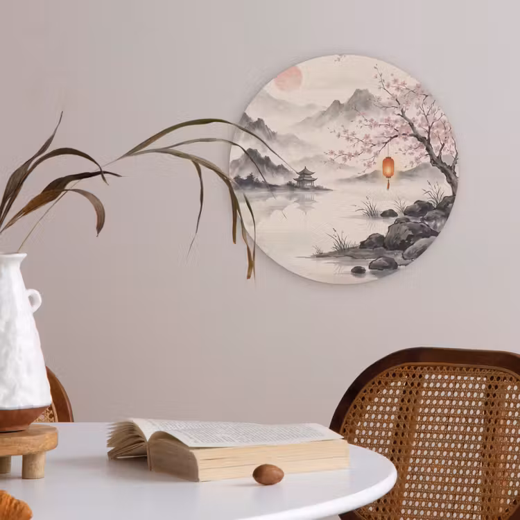 Zon - Japans - Traditioneel Akoestische PET Vilt - Rond klein -sfeer3