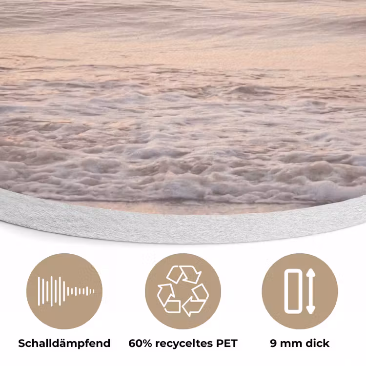 Zon - Strand - Roze Akoestische PET Vilt - Rond klein -closeup_DE