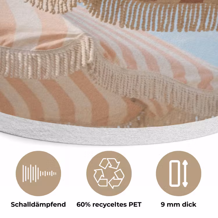 Parasol - Lucht - Rood Akoestische PET Vilt - Rond klein -closeup_DE