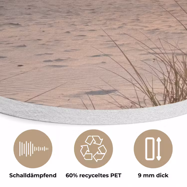 Zonsondergang - Duinen - Zee Akoestische PET Vilt - Rond klein -closeup_DE