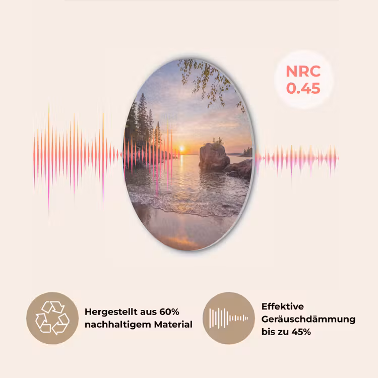 Zonsondergang - Kust - Water - Natuur - Oranje Akoestische PET Vilt - Rond klein -USP_DE