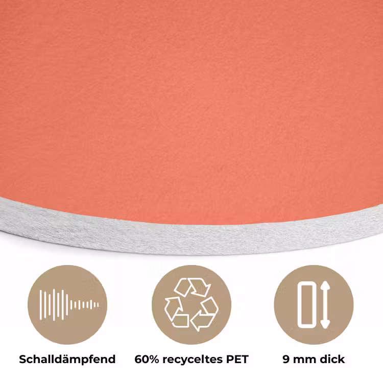Sunset - Salmon - Oranje Akoestische PET Vilt - Rond klein 838 -closeup_DE