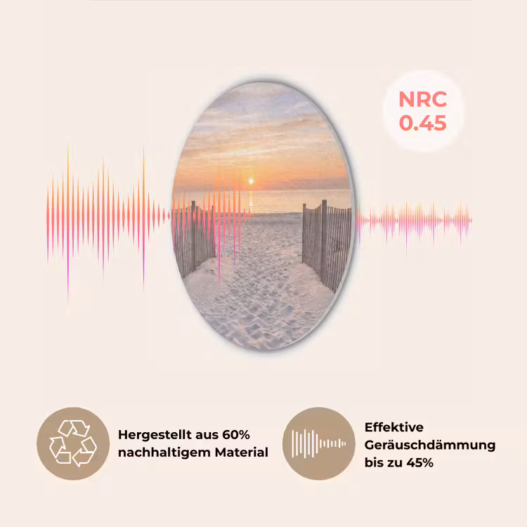 Zonsondergang - Strand - Zand Akoestische PET Vilt - Rond klein -USP_DE