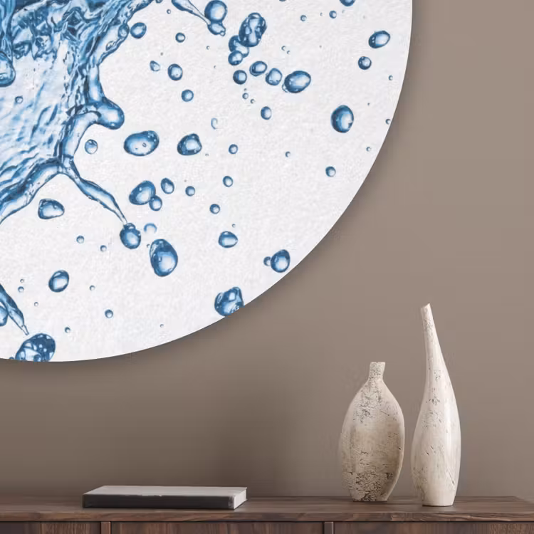 Spash - Water - Blauw Akoestische PET Vilt - Rond klein -sfeer5_closeup
