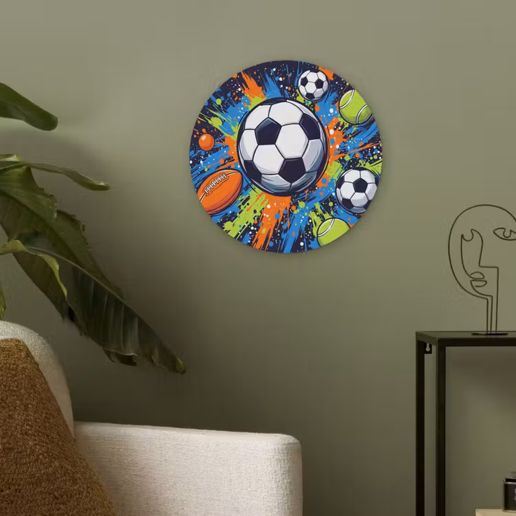Sport - Ballen - Kleurrijk Akoestische PET Vilt - Rond klein -sfeer2