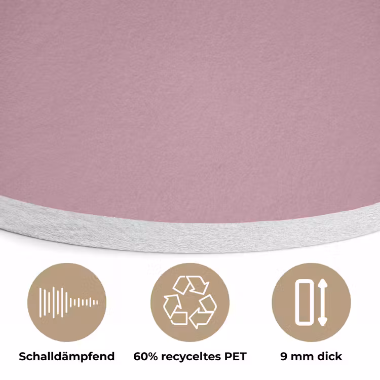 Dusty - Mauve - Paars Akoestische PET Vilt - Rond klein 838 -closeup_DE