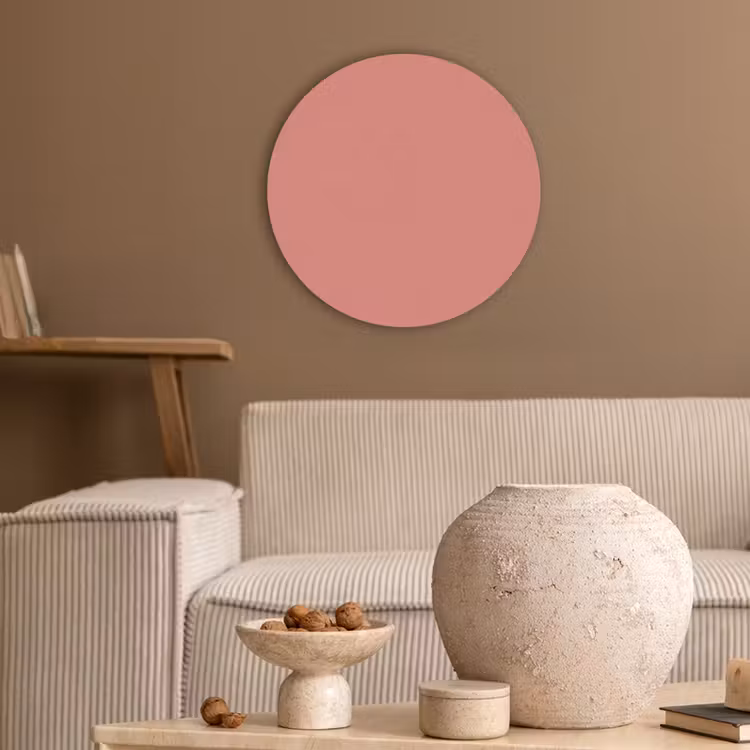 Dusty - Peach - Koraal Akoestische PET Vilt - Rond klein 838 -sfeer1