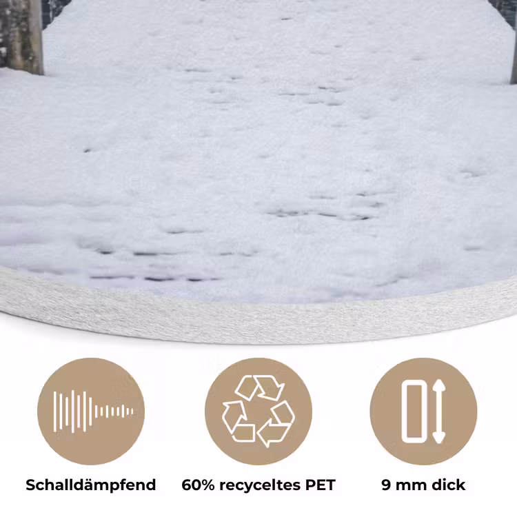 Steiger - Meer - Sneeuw - Bergen - Rustgevend Akoestische PET Vilt - Rond klein -closeup_DE