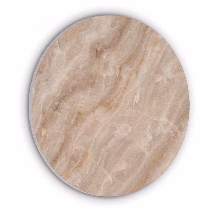 Steen - Ader - Natuur - Modern - Beige Akoestische PET Vilt - Rond klein -3d