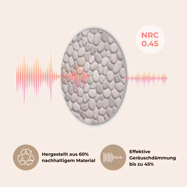 Steen - Kiezel - Natuur - Minimalistisch - Beige Akoestische PET Vilt - Rond klein -USP_DE