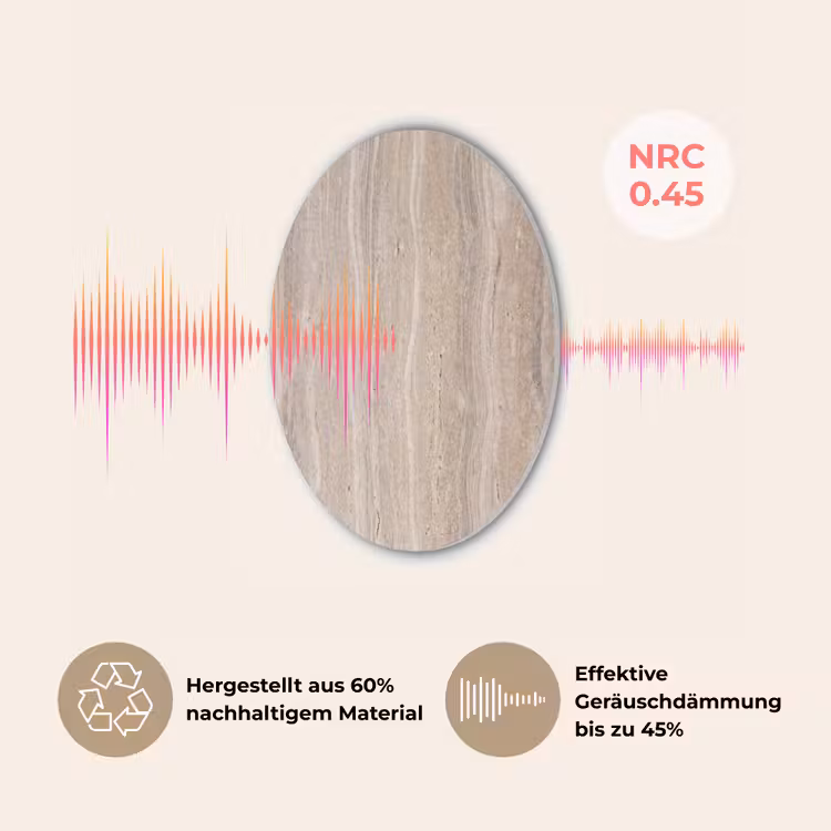 Steen - Patroon - Textuur - Natuurlijk - Beige Akoestische PET Vilt - Rond klein -USP_DE