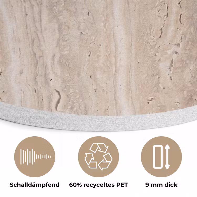 Steen - Patroon - Textuur - Natuurlijk - Beige Akoestische PET Vilt - Rond klein -closeup_DE
