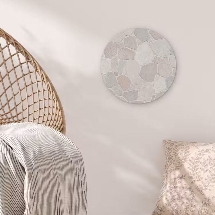 Steen - Patroon - Textuur - Beige Akoestische PET Vilt - Rond klein -sfeer4