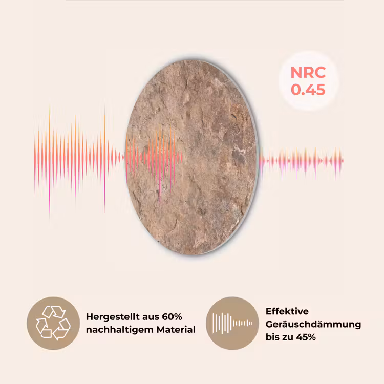 Steen - Natuur - Textuur - Abstract - Bruin Akoestische PET Vilt - Rond klein -USP_DE