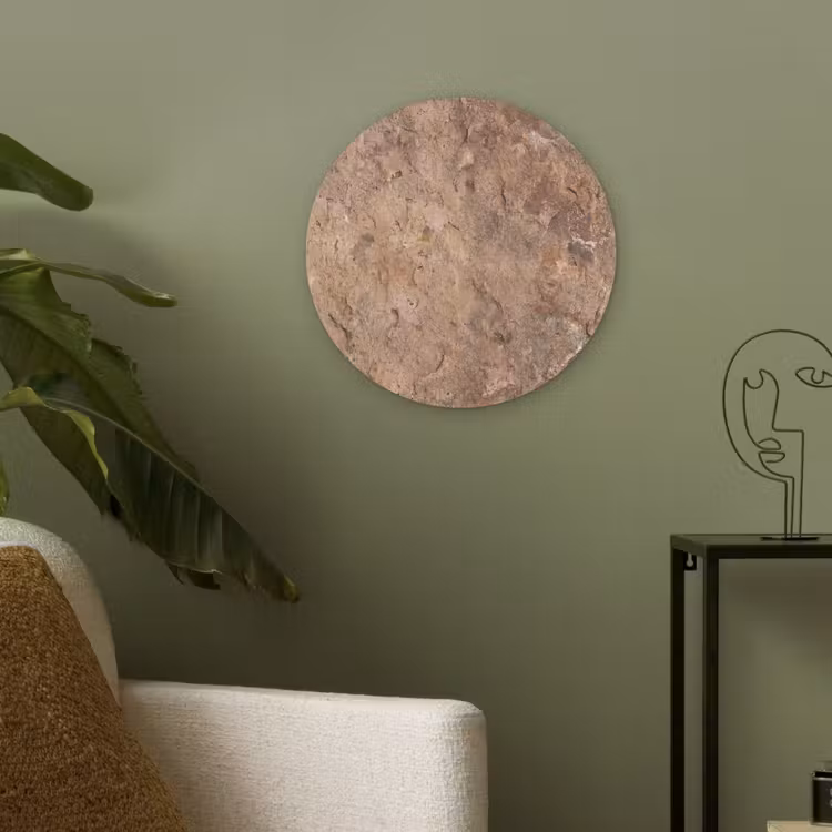 Steen - Natuur - Textuur - Abstract - Bruin Akoestische PET Vilt - Rond klein -sfeer2