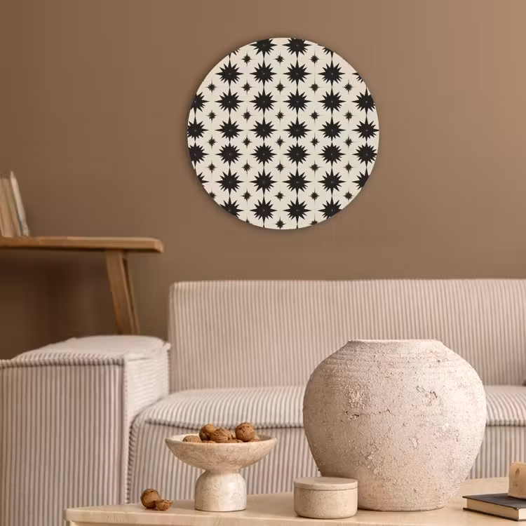 Stervormen - Geometrisch - Zwart Akoestische PET Vilt - Rond klein 838 -sfeer1