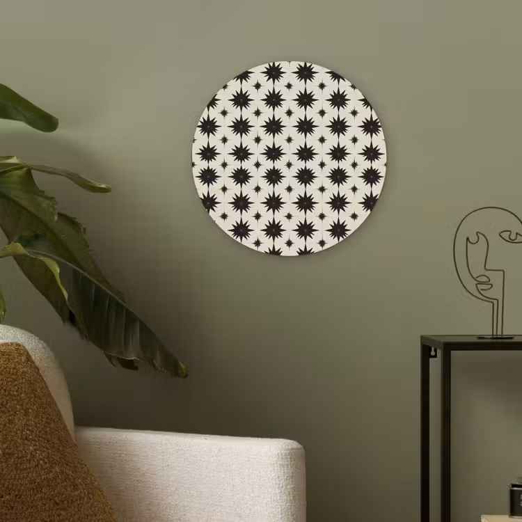 Stervormen - Geometrisch - Zwart Akoestische PET Vilt - Rond klein 838 -sfeer2