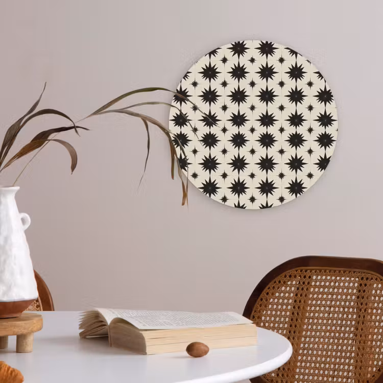 Stervormen - Geometrisch - Zwart Akoestische PET Vilt - Rond klein 838 -sfeer3