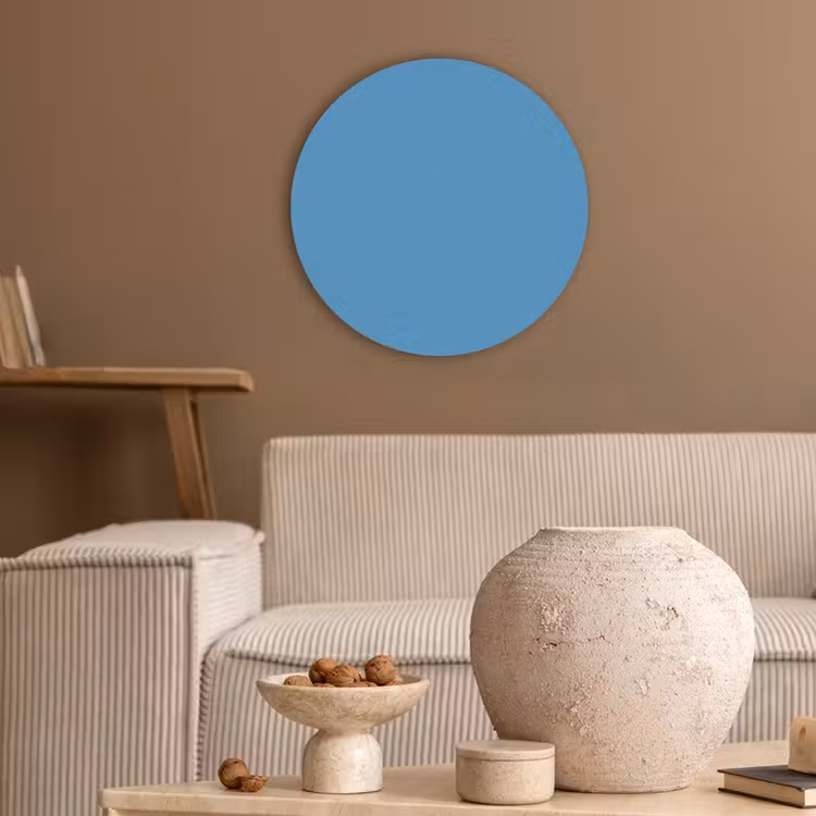 Steel - Blue - Blauw Akoestische PET Vilt - Rond klein 838 -sfeer1