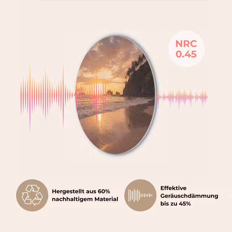 Strand - Zonsondergang - Natuur - Tropisch - Oranje Akoestische PET Vilt - Rond klein -USP_DE