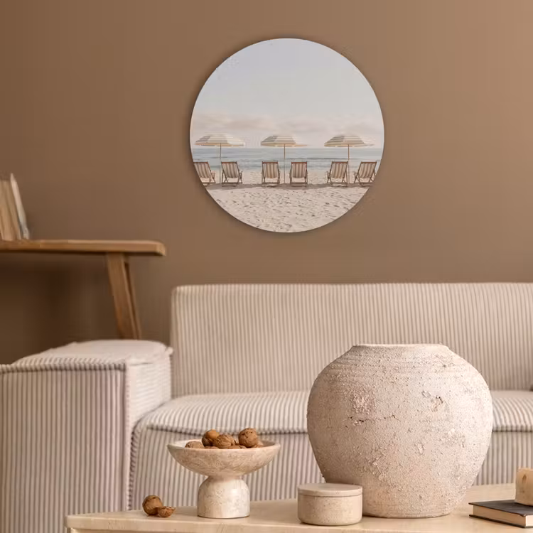 Strand - Stoelen - Parasol Akoestische PET Vilt - Rond klein -sfeer1
