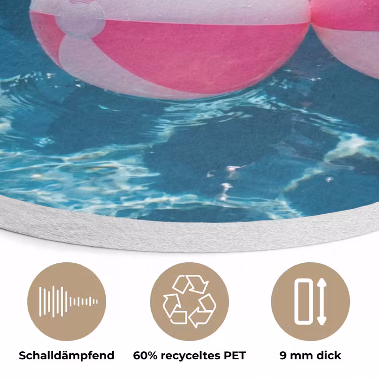 Strandballen - Roze - Water Akoestische PET Vilt - Rond klein -closeup_DE