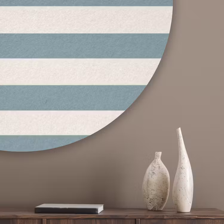 Strepen - Modern - Blauw Akoestische PET Vilt - Rond klein 838 -sfeer5_closeup