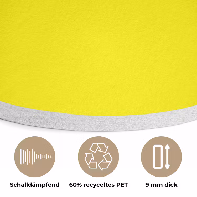 Sunshine - Glow - Geel Akoestische PET Vilt - Rond klein 838 -closeup_DE