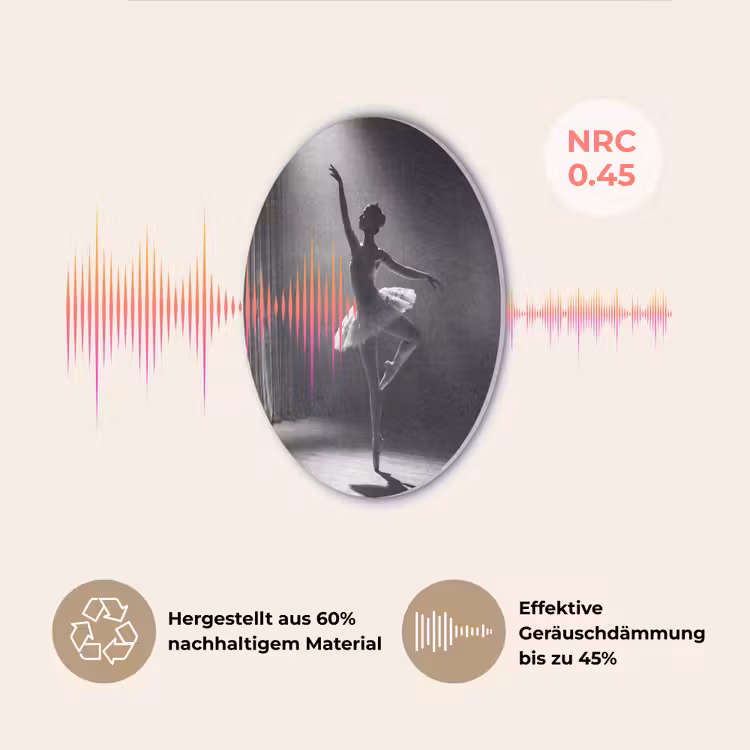 Danser - Podium - Zwart-wit - Kunst - Klassiek Akoestische PET Vilt - Rond klein -USP_DE