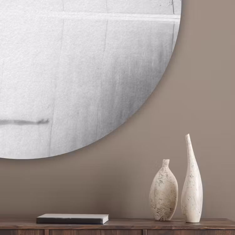 Danser - Silhouette - Kunst - Modern - Zwart-wit Akoestische PET Vilt - Rond klein -sfeer5_closeup