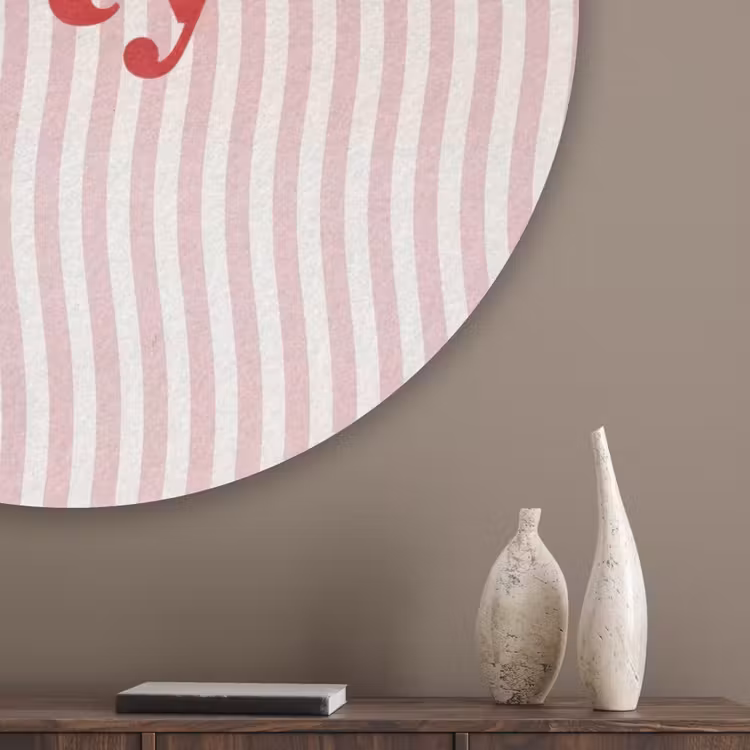 Tekst - Modern - Strepen Akoestische PET Vilt - Rond klein -sfeer5_closeup
