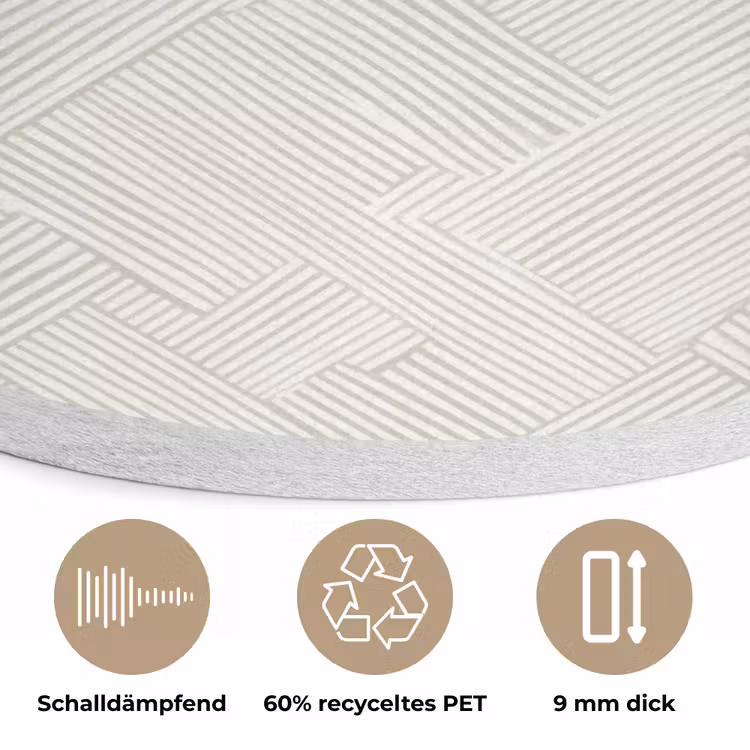 Textuur - Abstract - Beige Akoestische PET Vilt - Rond klein 838 -closeup_DE