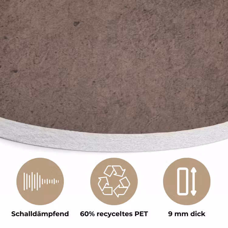 Textuur - Beton - Abstract - Donker - Bruin Akoestische PET Vilt - Rond klein -closeup_DE