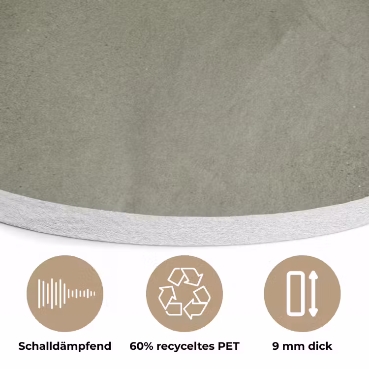 Textuur - Betonlook - Achtergrond - Modern - Groen Akoestische PET Vilt - Rond klein -closeup_DE