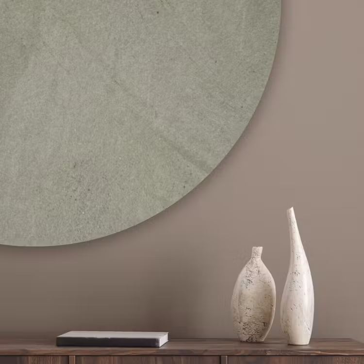 Textuur - Betonlook - Achtergrond - Modern - Groen Akoestische PET Vilt - Rond klein -sfeer5_closeup