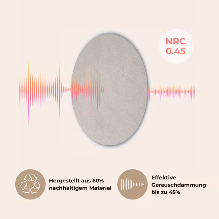 Textuur - Effen - Abstract - Beige Akoestische PET Vilt - Rond klein -USP_DE