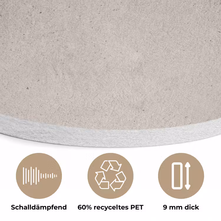 Textuur - Effen - Abstract - Beige Akoestische PET Vilt - Rond klein -closeup_DE